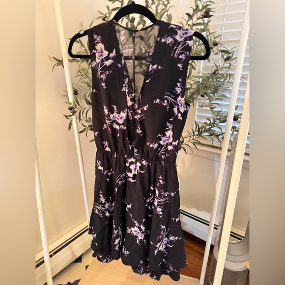Rebecca Taylor 100% Silk Floral Black Dress - Picture 8 of 11
